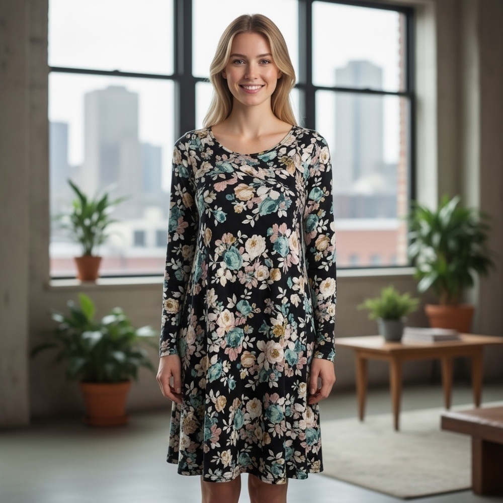 Alter’d State Floral Black Boho Dress Size M